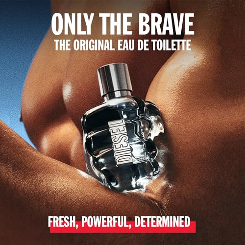 Diesel Only the Brave Eau de Toilette Spray Cologne for Men, Notes of Lemon, Rosemary, and Sensual Ambery Wood, Fresh and Powerful Fragrance, Long-Lasting, 1.7 FL. Oz.