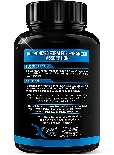 Palmitoylethanolamide Pea Supplement 600 mg | Micronized Pea 99% Highly Purified and Bioavailable | Made in USA | Supplement for Men and Women - 120 Capsules