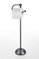 SunnyPoint Classic Bathroom Free Standing Toilet Tissue Paper Roll Holder Stand (Black Nickel)