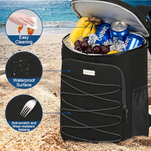 Cooler Backpack Insulated Leak Proof 30 Cans for Men Women,Waterproof Soft Cooler Bag，Lightweight Ice Chest Lunch Backpack for Beach Camping Picnic Travel Worksite Fishing
