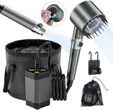 Portable Shower for Camping - 6000mAh Rechargeable Camping Shower, IPX7 Waterproof Shower Pump, Electric Filter Sprayer Head for Outdoor, Pet Bath, RV, Hiking, Travel,Beach