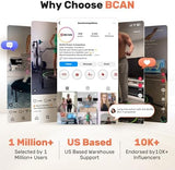 BCAN 40/48" Foldable Mini Trampoline Max Load 330lbs/440lbs, Fitness Rebounder with Adjustable Foam Handle, Exercise Trampoline for Adults Indoor/Garden Workout