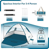 COMMOUDS Beach Tent Sun Shade for 3/4-5/6-7/8-10 Person, UPF 50+ Beach Sun Shelter Canopy Tent, Lightweight, Easy Set Up and Carry