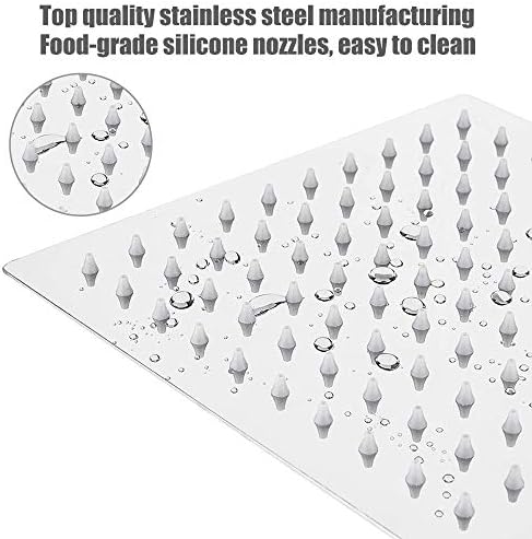 NearMoon Rain Shower Head, High Flow Stainless Steel Square Rainfall Shower, High Pressure Design, Awesome Shower Experience Even At Low Water Flow (8 Inch, Chrome Finish)