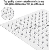 NearMoon Rain Shower Head, High Flow Stainless Steel Square Rainfall Shower, High Pressure Design, Awesome Shower Experience Even At Low Water Flow (8 Inch, Chrome Finish)