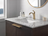 Delta Arvo Brushed Gold Bathroom Faucet 1 Hole, Single Hole Bathroom Sink Faucet for Vanity, Push-Pop Drain Assembly, Champagne Bronze 15840LF-CZ