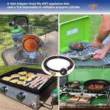 Flame King Gas Hauler Kit - Insulated Protective Carry Case, 5LB Propane Tank and Adapter Hose for Camping and Outdoor Adventures, Black/White