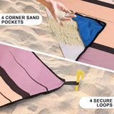 Beach Blanket Waterproof Sandproof Extra Large Beach Mat 79" X 83"/120"x108"for 1-8 Adults Quick Drying Durable Outdoor Picnic Mat for Beach Travel Camping Hiking