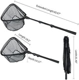 RESTCLOUD Fishing Landing Net with Telescoping Pole Handle, Fishing net Freshwater for Kids Men Women, Extend to 40-63 Inches