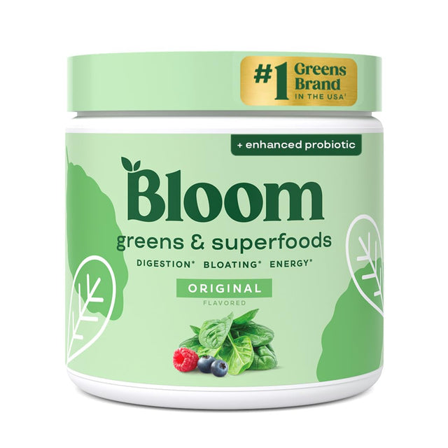 Bloom Bloading Bloom Nutrition Superfood Greens Powder, Digestive Enzymes with Probio ...