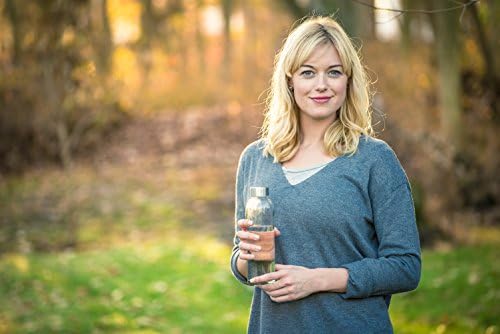 Epica glass bottles with lids – 17.5 oz glass water bottles, reusable glass juice bottles with lids for storing juices, reusable water bottles durable & ecofriendly set of 6