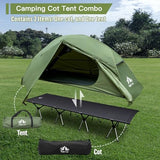 Night Cat Camping Cot Tent for 1 Person Off Ground Elevated Tent Cot Foldable Camping Sleeping Bed with Rainfly Waterproof Green