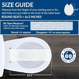 Mayfair Padded Toilet Seat, Cushioned Soft Vinyl over Wood Core Seat, Secure Hinges, Easy Clean, Made in USA, Round, Biscuit