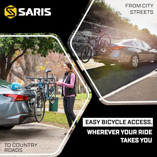 Saris Guardian Trunk Bike Rack – No-Hitch Bicycle Carrier for Car, Sedan, Hatchback, SUV, Van, – Foldable Steel Mount – Easy Installation, American-Made, Fits Up to 3 Bikes (35 lbs Each)