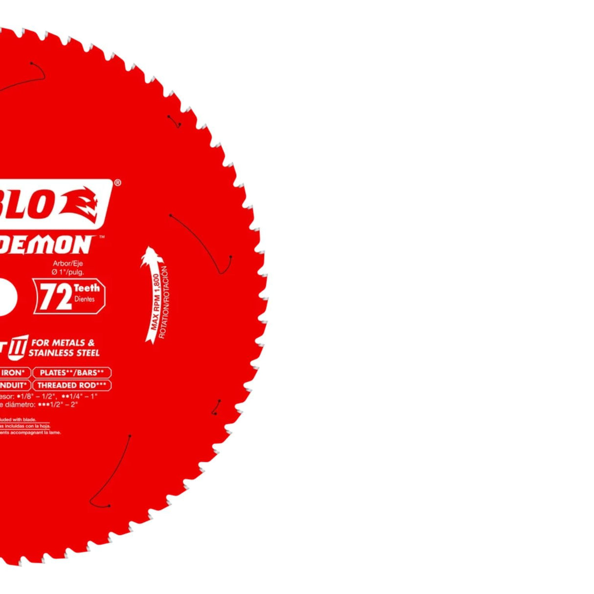 Diablo Steel Demon Cermet II Saw Blade for Medium Metal - Triple Chip Cutting Action - 14" x 72-Teeth, 1800 Max RPM - D1472CF