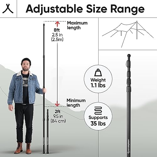 Green Elephant Tarp Poles - Tent Poles, Tent Poles Replacement, Tent Poles for Tarp, Canopy Poles, Awning Poles, Telescoping Tarp Poles, Tarp Poles Adjustable Heavy Duty, Aluminum Tent Pole Set of 4