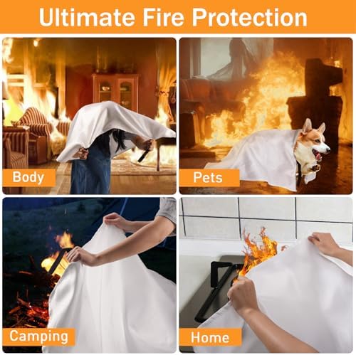 Emergency Fire Blanket for Camping Grill - Mondoshop Fire Retardant Blankets for Home Kitchen - Fireproof Blanket for Picnic, Grill, Car, Office, Warehouse, School, Fireplace