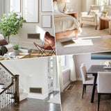 4" x 12" Floor Register 2 Pack - Heavy Duty Steel Walkable Floor Vents - Easy Adjust Air Supply Lever - Vent Covers for Home (Brown)