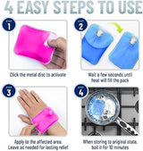 Reusable Heat Packs, Set of 8 - Gel Hand Warmer with Snap to Heat Metal Disc Technology for One Click Heating - Instant to Go Pocket Hand Warmer with Gift Packaging.