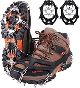 WIN.MAX Crampons for Shoes, Traction Cleats Ice Snow Grips with 19 Stainless Steel Spikes, Shoe Talons Anti - Slip Boots Spikes for Walking, Jogging, Climbing and Hiking