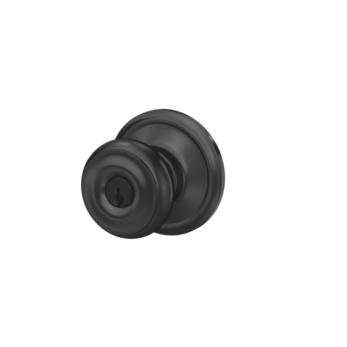 Schlage F51A GEO 622 Georgian Door Knob, Keyed Entry Lock, Matte Black