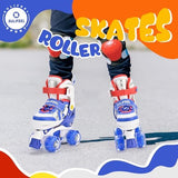 SULIFEEL Rainbow Unicorn 4 Size Adjustable Light up Roller Skates for Girls Boys for Kids