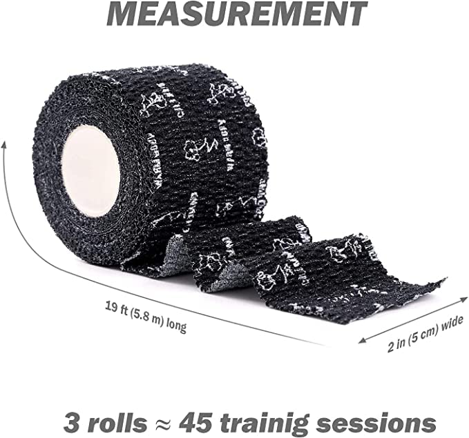WARM BODY COLD MIND Lifting Thumb Tape for Olympic Weightlifting - Hook Grip Tape for Powerlifting, Cross Training, Gym Tape, Workout, Weight Lifting Tape, Athletic Finger Wrap (Black 6 Rolls)