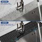 24" Splash Guard Plus Size Silicone Sink Faucet Drying Mat Handle Drip Catcher Tray Dish Sponge Holder Kitchen Accessories Protector Home Organization Gadgets Organizer