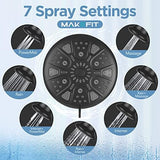 Filtered Shower Head Matte Black- High Pressure Shower Head with filter for Hard Water - Rain Shower Head Water Softener - Luxury 7 Settings Adjustable Water Filter Showerhead (Matte Black)