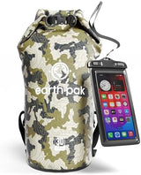Earth Pak Waterproof Dry Bag - Roll Top Waterproof Backpack Sack Keeps Gear Dry for Kayak with Waterproof Phone Case