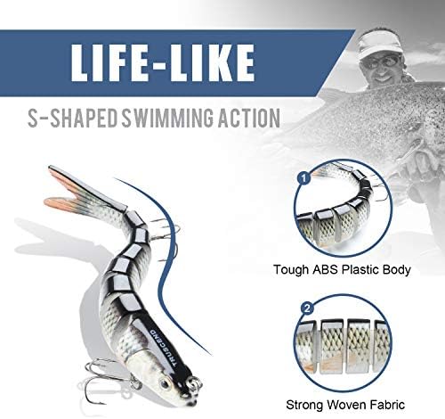 TRUSCEND Swimmax for Freshwater and Saltwater, Lifelike Fishing Lures for Bass Trout Crappie Walleye Pike Bluegill Salmon, Swimbait for Bass Fishing, Amazing Fishing Gear Gifts for Family Fishing