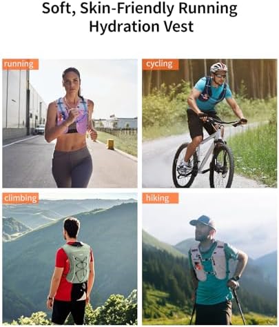ECOHUB Running Hydration Vest Backpack, Lightweight Breathable Pack with 2L Water Bladder Bag Daypack for Hiking Trail Running Cycling Race Marathon for Women Men