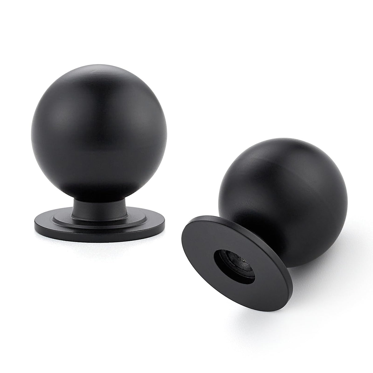 Ravinte Decor 12 Pack Black Cabinet Knobs, Round Dresser Knobs, Ball Kitchen Cabinet Hardware, 0.95" Diameter