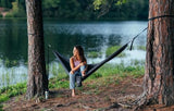 ENO TravelNest Hammock & Straps Combo - Portable Hiking and Camping Hammock with Straps Included - Travel Hammock for Camping, Hiking, Backpacking, a Festival, or The Beach - Charcoal