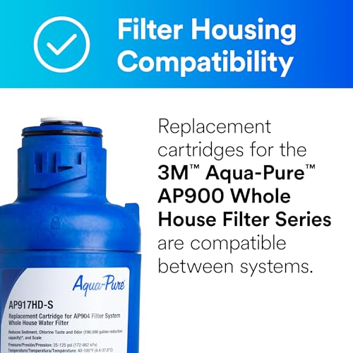 Aqua-Pure 3M Aqua-Pure Whole House Sanitary Quick Change Replacement Water Filter AP917HD-S, For Aqua-Pure System AP904, Reduces Sediment, Chlorine Taste and Odor, and Scale
