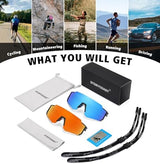 STORYCOAST Polarized Sports Sunglasses for Men Women,Driving Fishing Cycling Mountain Bike Sunglasses UV400 Protection