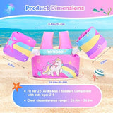NEMONE Toddler Swim Vest for 22-70 lbs Kids Floaties Swim Jacket with Arm Water Wings for Girls Boys 2 3 4 5 6 7 Years Old Sea Beach Pool