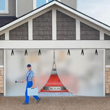 2025 Privacy Garage Door Screen for 2 Car 16x7FT, Heavy Duty Magnetic Closure Garage Screen Door, Durable Nylon Screen Door Mesh, Garage Net Screen for Garage, Silver Grey