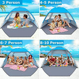 Gorich Beach Tent Sun Shelter for 3/4-5/6-7/8-10 Person with UPF 50＋ UV Protection, Lightweight & Easy Setup Beach Shade Canopy, Portable Beach Shade Tent Beach Cabana