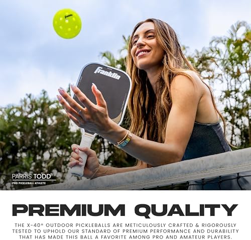 Franklin Sports X-40 Outdoor Pickleballs - Official Ball of USA Pickleball, APP Tour + Pickleball US Open - 3 Packs, 12 Packs, 36 Pickleball Buckets, 50, 100 + 400 Bulk Packs of Regulation Pickleballs