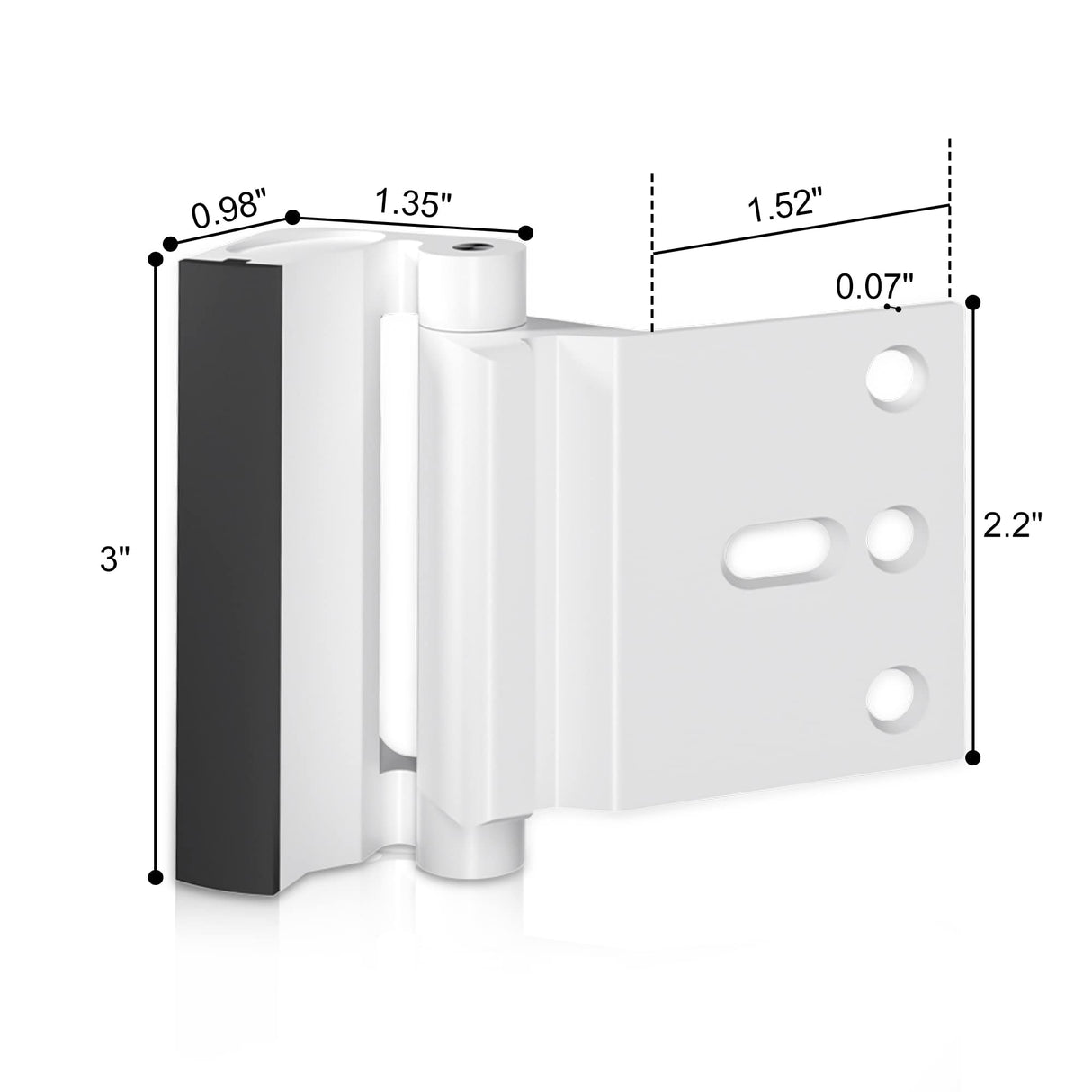 2Pack Door Reinforcement Lock Withstands 800lbs of Force - White Extra Proof Door Lock for Kids Safety Drilling Required,Prevents Unauthorized Entry,Add a Door Security Locks for Home Safety & Privacy