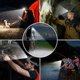 Headlamp Flashlight, Super Bright LED Rechargeable Headlight - 3 Lights 5 Modes,Zoomable, Spotlight&Floodlight Combination,IPX6 Waterproof, 20+Hrs Runtime for Running,Camping etc-Gray