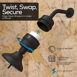 SparkPod 23 Stage Shower Head Filter for Dry Hair and Skin - High Output Universal Shower Filters to Remove Toxic Chemicals, Chlorine & Heavy Metals (Midnight Black Matte)