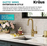 KRAUS Oletto Single Handle Kitchen Bar Faucet with QuickDock Top Mount Installation Assembly in Spot Free Antique Champagne Bronze, KPF-2600SFACB