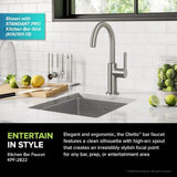 KRAUS Oletto Single Handle Kitchen Bar Faucet in Spot Free Stainless Steel, KPF-2822SFS