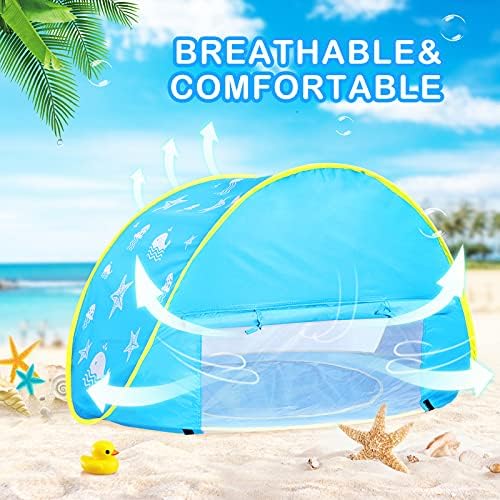 Beach Tent Toddlers Pool Tents Pop Up Portable Toys Sun shelter UV Protection Shade for Infant with Carry Bag (Blue)