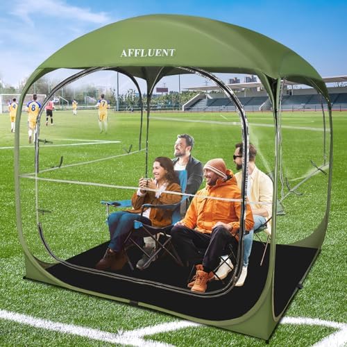 AFFLUENT Thickened PVC Sports Tent - All-Weather Shelter Pod for 2-6 Person, Pop-Up Shelter, Instant Setup, Removable Top & Sealed Floor for Outdoor Events, Soccer, Rugby