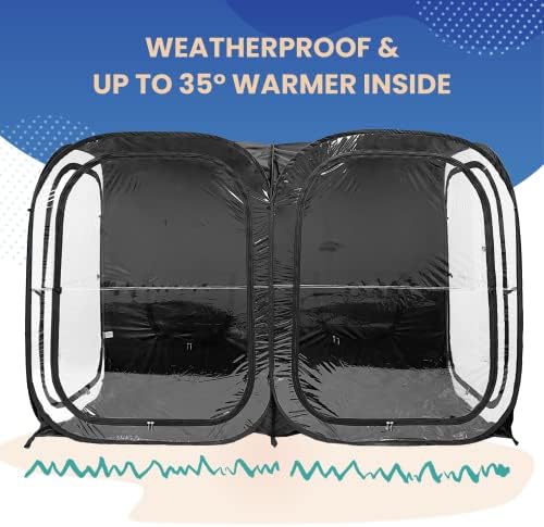 WeatherPod® The Original Shark Tank Side-by-Side™ 2-4 Person Pop-Up Pod - Stay Warm, Dry, and Out of The Sun - Weather Pod for Sports, Rain, or Wind - Simple to Set Up and Tear Down