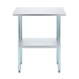 AmGood 14 in. x 30 in. Stainless Steel Work Table | Metal Kitchen Food Prep Table | NSF