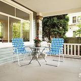 VINGLI Oversized Patio Lawn Chairs Folding 1 Piece, Webbed Folding Chair Outdoor Beach Chair Portable Camping Chair for Yard, Garden (Blue, Oversized)